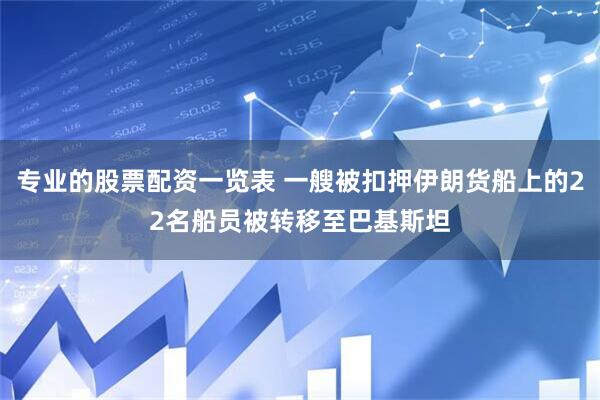 专业的股票配资一览表 一艘被扣押伊朗货船上的22名船员被转移至巴基斯坦