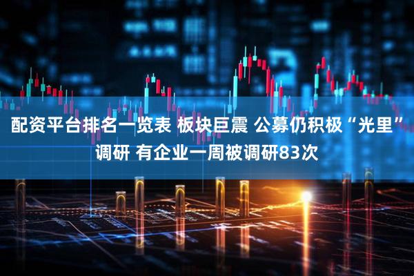 配资平台排名一览表 板块巨震 公募仍积极“光里”调研 有企业一周被调研83次